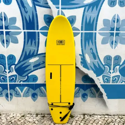 Surfboards ready for rental in Lagos